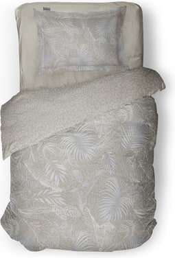 LINNICK Dekbedovertrek Katoen Exotic Jungle - beige - 140x200/220cm - 1 persoons