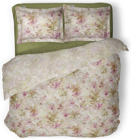LINNICK Dekbedovertrek katoen Fable Meadow - beige - 240x200/220cm - lits jumeaux