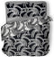 LINNICK Dekbedovertrek katoen Hiroka Leaf - black - 240x200/220cm - lits jumeaux