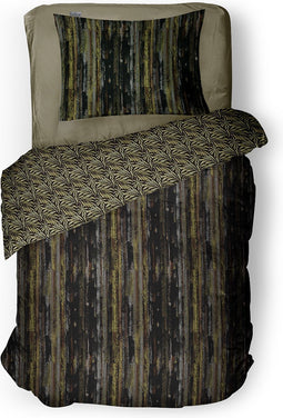 LINNICK Dekbedovertrek Katoen Luxe Herringbone - black - 140x200/220cm - 1 persoons