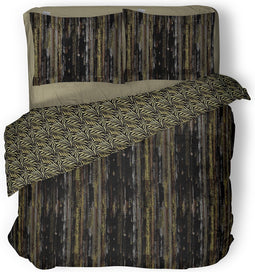 LINNICK Dekbedovertrek Katoen Luxe Herringbone - black - 200x200/220cm - tweepersoons