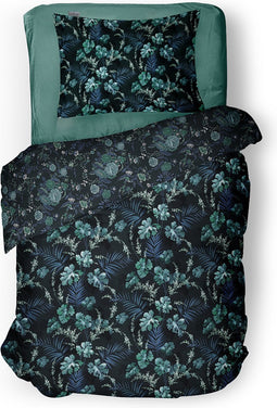 LINNICK Dekbedovertrek Katoen Midnight Forest - green - 140x200/220cm - 1 persoons