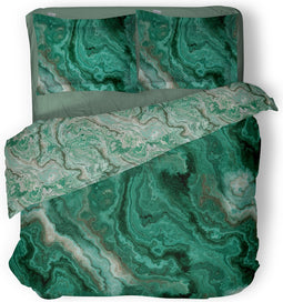 LINNICK Dekbedovertrek Katoen Quartz Shards - green - 200x200/220cm - tweepersoons