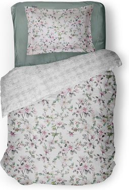 LINNICK Dekbedovertrek Katoen Trail Yard - white - 140x200/220cm - 1 persoons