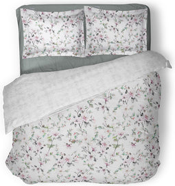 LINNICK Dekbedovertrek katoen Trail Yard - white - 240x200/220cm - lits jumeaux