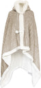 Linnick Flanel Fleece Deken + Hoodie met Capuchon Croco - shady sand - 140x200cm - 130x180cm - Plaid