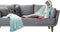 Linnick Flanel Fleece Deken + Hoodie met Capuchon Croco - soft green - 140x200cm - 130x180cm - Plaid