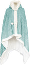 Linnick Flanel Fleece Deken + Hoodie met Capuchon Croco - soft green - 140x200cm - 130x180cm - Plaid