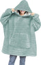 LINNICK Flanel Fleece Hoodie - Fleece Deken met Mouwen - Croco Mint Groen - Deken met Mouwen - Fleece Deken - Hoodie Heren - Hoodie Dames - Hoodies - Hoodie Deken