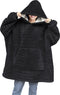 LINNICK Flanel Fleece Hoodie - Fleece Deken met Mouwen - Croco Zwart - Deken met Mouwen - Fleece Deken - Hoodie Heren - Hoodie Dames - Hoodies - Hoodie Deken