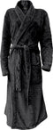 LINNICK Flanel Fleece Uni Badjas - Black - S - Badjas Dames - Badjas Heren