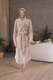 LINNICK Flanel Fleece Uni Badjas - Light Pink - S - Badjas Dames - Badjas Heren