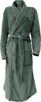 LINNICK Flanel Fleece Uni Badjas - Olive Green - XL - Badjas Dames - Badjas Heren