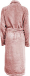 LINNICK Flanel Fleece Uni Badjas - Rose - L - Badjas Dames - Badjas Heren