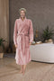 LINNICK Flanel Fleece Uni Badjas - Rose - M - Badjas Dames - Badjas Heren