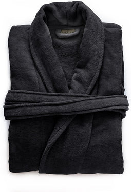 LINNICK Pure Badjas Velours - 100% Katoen - Black - Maat S - Badjas Dames - Badjas Heren