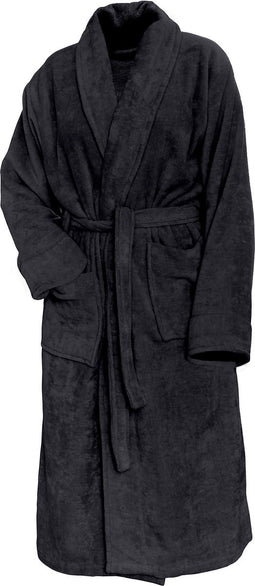 LINNICK Pure Badjas Velours - 100% Katoen - Black - Maat XL - Badjas Dames - Badjas Heren