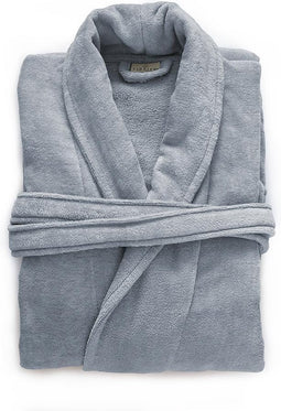 LINNICK Pure Badjas Velours - 100% Katoen - Denim - Maat XL - Badjas Dames - Badjas Heren