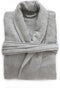 LINNICK Pure Badjas Velours - 100% Katoen - Light Grey - Maat L - Badjas Dames - Badjas Heren