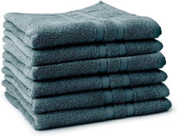LINNICK Pure Handdoeken Set - 100% Katoen - Petrol - 60x110cm - Per 6 Stuks