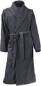LINNICK Wafel Badjas - Badjas Velours Katoen - maat L - Dark Grey - Badjas Dames - Badjas Heren