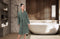 LINNICK Wafel Badjas - Badjas Velours Katoen - maat L - Olive Green - Badjas Dames - Badjas Heren