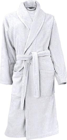 LINNICK Wafel Badjas - Badjas Velours Katoen - maat M - White - Badjas Dames - Badjas Heren