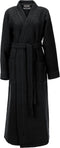 LINNICK Wafel Badjas - Maat S - Black - Sauna badjas - 100% Katoen Badjas Dames - Badjas Heren