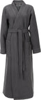 LINNICK Wafel Badjas - Maat XL - Dark Grey - Sauna badjas - 100% Katoen Badjas Dames - Badjas Heren
