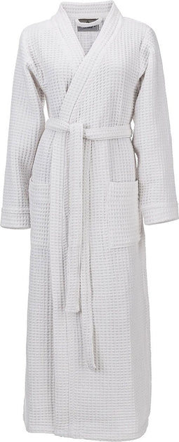 LINNICK Wafel Badjas - Maat XL - White - Sauna badjas - 100% Katoen Badjas Dames - Badjas Heren