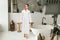LINNICK Wafel Badjas - Maat XL - White - Sauna badjas - 100% Katoen Badjas Dames - Badjas Heren