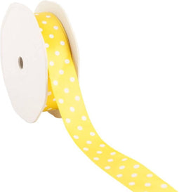 Lint - 23mm - 20m - Stippen - geel/wit