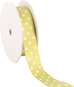 Lint - 23mm - 20m - Stippen - groen/wit