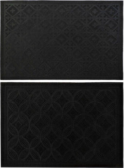 Deurmat DKD Home Decor Zwart Rubber 2 Stuks (60 x 40 x 0,3 cm)