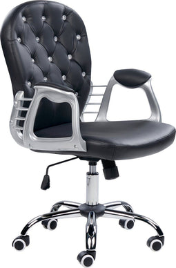 PRINCESS - Bureaustoel - Kristal/Zwart - Kunstleer