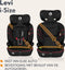 Lionelo Levi - i-Size Autostoeltje - Groep 1-2-3 - 5-punts gordel - 76-150cm 9-36kg - Memory Foam - Versterkte hoofdsteun