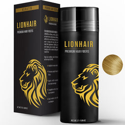 LIONHAIR® Haarpoeder Premium Keratine Haarvezels - Verbergt Haaruitval In Seconden - Volume Poeder Voor Mannen & Vrouwen – 27gr – MEDIUM BLOND