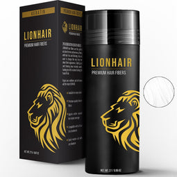 LIONHAIR® Haarpoeder Premium Keratine Haarvezels - Verbergt Haaruitval In Seconden - Volume Poeder Voor Mannen & Vrouwen – 27gr – WIT