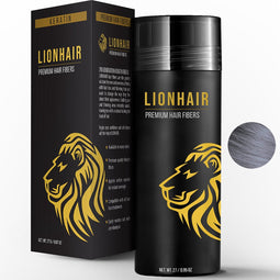 LIONHAIR Haarpoeder Premium Keratine Haarvezels - Verbergt Haaruitval In Seconden - Volume Poeder Voor Mannen & Vrouwen - 27gr - GRIJS