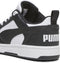 PUMA Rebound V6 LO JR - Unisex Sneakers - Retro-inspiratie - PUMA White-PUMA Black