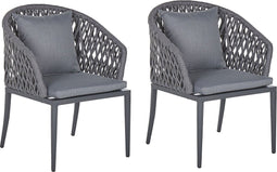 LIPARI - Tuinstoel set van 2 - Grijs - Aluminium