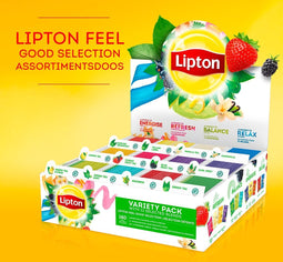 Lipton Feel Good Selection Tea Variety Box - Thee Assortimentsdoos - 180 theezakjes - 12 verschillende smaken - Theedoos