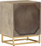 vidaXL - Nachtkastje - 40x30x50 - cm - massief - mangohout - en - ijzer