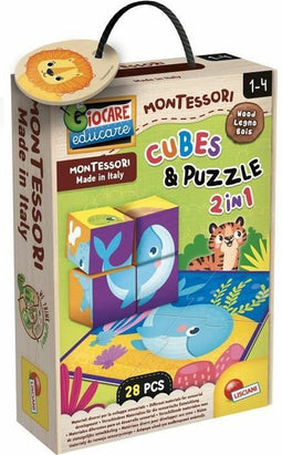 Lisciani Montessori 6 Met 4 Houten Kubuspuzzels 4 Stukken Veelkleurig