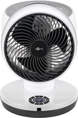 9 inch 3D vloerventilator met afstandsbediening en timer, 4 vermogensniveaus en 2 intervalfuncties, LCD-display