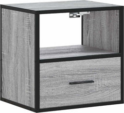 vidaXL - Nachtkastje - wandgemonteerd - 40x31x39,5cm - grijs - sonoma - eikenkleur