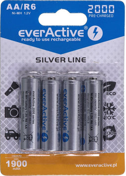 everActive BL170 - Ni-MH R6 AA 2000 mAh - 1200 oplaadcycli - (4 stuks)