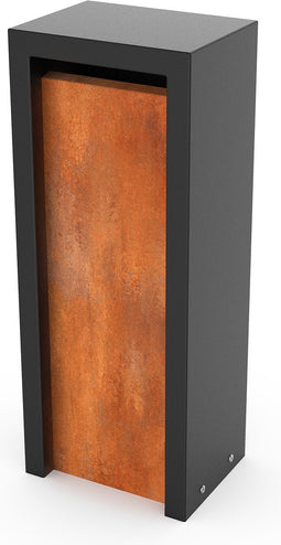 Litru Combo Corten/RAL 9005 Lengte: 400 Breedte: 300 Hoogte:1000