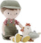 Little Dutch - Knuffelpop Boer Jim met kip – 35 cm