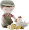 Little Dutch - Knuffelpop Boer Jim met kip – 35 cm